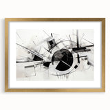 Black and White Geometric Wall Art - Modern Abstract Canvas