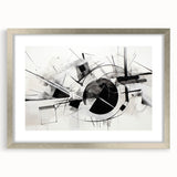 Black and White Geometric Wall Art - Modern Abstract Canvas