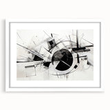 Black and White Geometric Wall Art - Modern Abstract Canvas