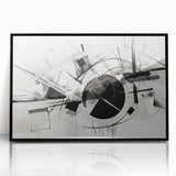Black and White Geometric Wall Art - Modern Abstract Canvas