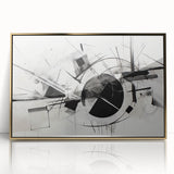 Black and White Geometric Wall Art - Modern Abstract Canvas