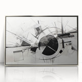 Black and White Geometric Wall Art - Modern Abstract Canvas