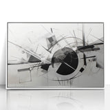 Black and White Geometric Wall Art - Modern Abstract Canvas