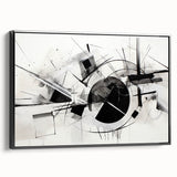 Black and White Geometric Wall Art - Modern Abstract Canvas