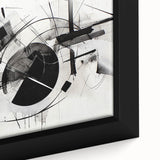 Black and White Geometric Wall Art - Modern Abstract Canvas