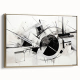 Black and White Geometric Wall Art - Modern Abstract Canvas