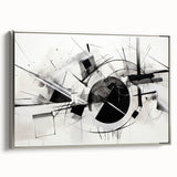 Black and White Geometric Wall Art - Modern Abstract Canvas