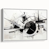 Black and White Geometric Wall Art - Modern Abstract Canvas