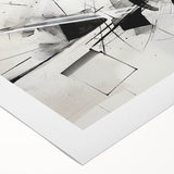 Black and White Geometric Wall Art - Modern Abstract Canvas