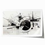 Black and White Geometric Wall Art - Modern Abstract Canvas