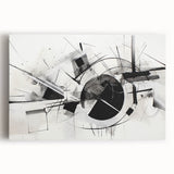 Black and White Geometric Wall Art - Modern Abstract Canvas