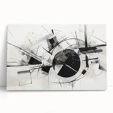 Black and White Geometric Wall Art - Modern Abstract Canvas