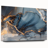 Modern Luxury Abstract Paintings – Navy & Gold Canvas Art