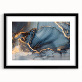 Modern Luxury Abstract Paintings – Navy & Gold Canvas Art