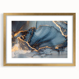 Modern Luxury Abstract Paintings – Navy & Gold Canvas Art