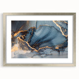 Modern Luxury Abstract Paintings – Navy & Gold Canvas Art