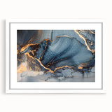 Modern Luxury Abstract Paintings – Navy & Gold Canvas Art