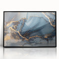 Modern Luxury Abstract Paintings – Navy & Gold Canvas Art