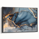 Modern Luxury Abstract Paintings – Navy & Gold Canvas Art