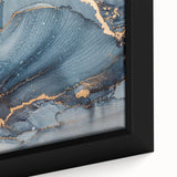 Modern Luxury Abstract Paintings – Navy & Gold Canvas Art