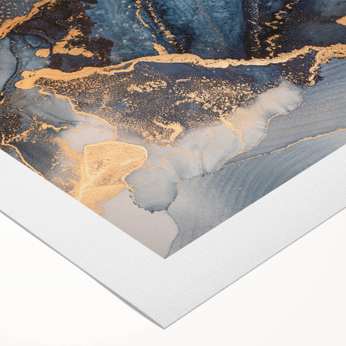 Modern Luxury Abstract Paintings – Navy & Gold Canvas Art