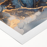 Modern Luxury Abstract Paintings – Navy & Gold Canvas Art