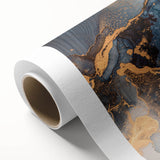 Modern Luxury Abstract Paintings – Navy & Gold Canvas Art