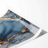 Modern Luxury Abstract Paintings – Navy & Gold Canvas Art