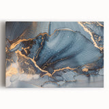 Modern Luxury Abstract Paintings – Navy & Gold Canvas Art