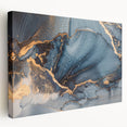 Modern Luxury Abstract Paintings – Navy & Gold Canvas Art