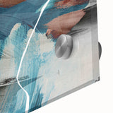 Geometric Abstract Painting - Navy Blue & Gold Wall Art