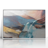 Geometric Abstract Painting - Navy Blue & Gold Wall Art