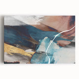 Geometric Abstract Painting - Navy Blue & Gold Wall Art