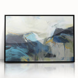 Contemporary Abstract Art – Modern Canvas in Navy Blue & Beige
