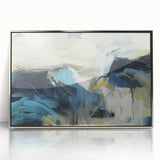 Contemporary Abstract Art – Modern Canvas in Navy Blue & Beige