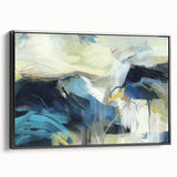 Contemporary Abstract Art – Modern Canvas in Navy Blue & Beige