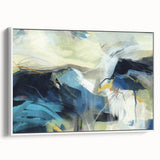 Contemporary Abstract Art – Modern Canvas in Navy Blue & Beige