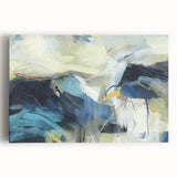 Contemporary Abstract Art – Modern Canvas in Navy Blue & Beige