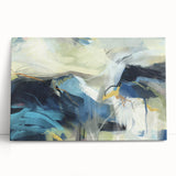 Contemporary Abstract Art – Modern Canvas in Navy Blue & Beige