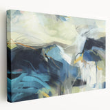 Contemporary Abstract Art – Modern Canvas in Navy Blue & Beige