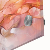 Abstract Fluid Canvas Art – Peach & Gold Modern Wall Decor