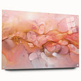 Abstract Fluid Canvas Art – Peach & Gold Modern Wall Decor