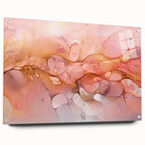 Abstract Fluid Canvas Art – Peach & Gold Modern Wall Decor