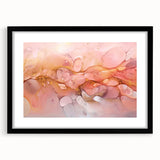 Abstract Fluid Canvas Art – Peach & Gold Modern Wall Decor