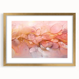 Abstract Fluid Canvas Art – Peach & Gold Modern Wall Decor