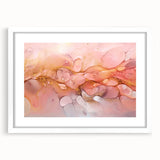 Abstract Fluid Canvas Art – Peach & Gold Modern Wall Decor