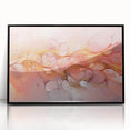 Abstract Fluid Canvas Art – Peach & Gold Modern Wall Decor