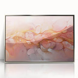 Abstract Fluid Canvas Art – Peach & Gold Modern Wall Decor