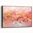 Abstract Fluid Canvas Art – Peach & Gold Modern Wall Decor