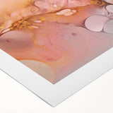 Abstract Fluid Canvas Art – Peach & Gold Modern Wall Decor